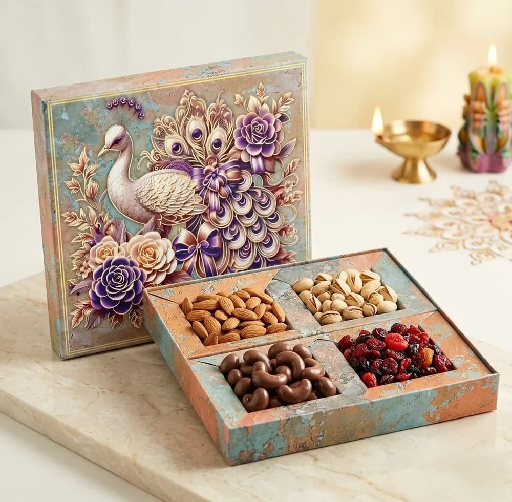 Design 025-B — Kappa Box, 8×8 in · 200 g · 4 khana