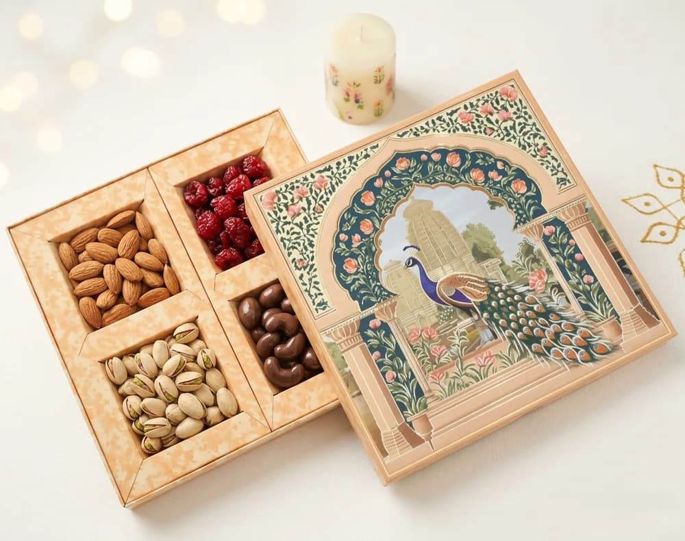 Design 1026-F — Kappa Box, 10×10 in · 400 g · 4 khana