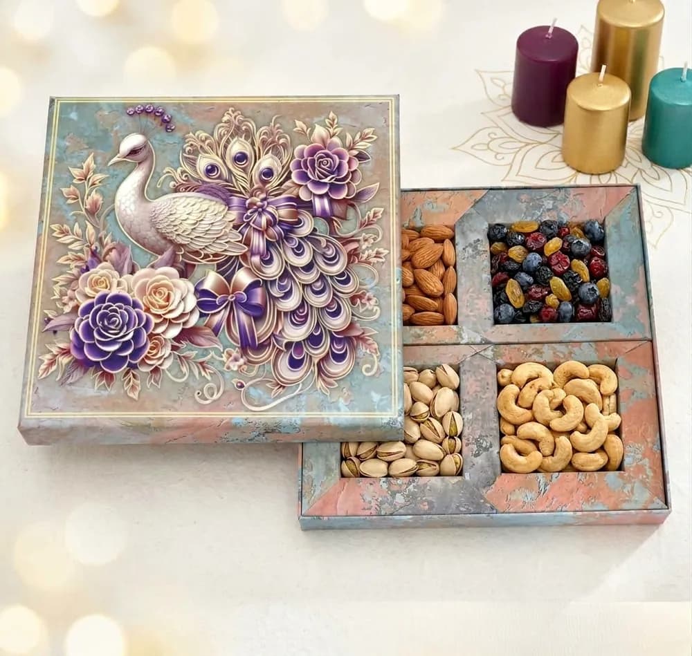Design 1015 — Kappa Box, 10×10 in · 400 g · 4 khana