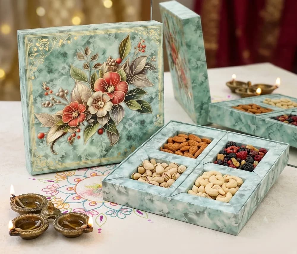 Design 1025 — Kappa Box, 10×10 in · 400 g · 4 khana