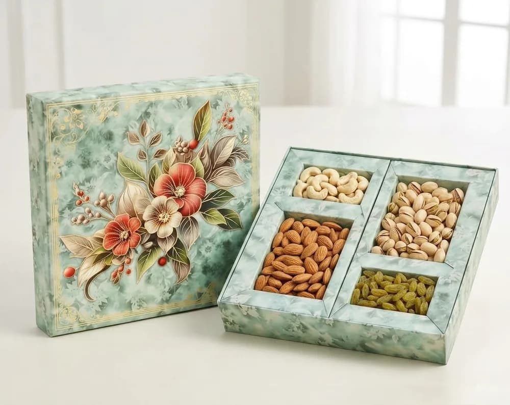 Design 1025 — Kappa Box, 12×12 in · 600 g · 4 khana
