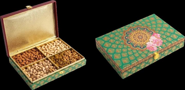 Partition Green — Kappa Box, 9×13 in · 400 g · 4 khana